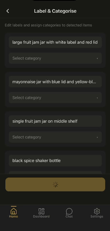 Label and Categorize form with a field for each detected item